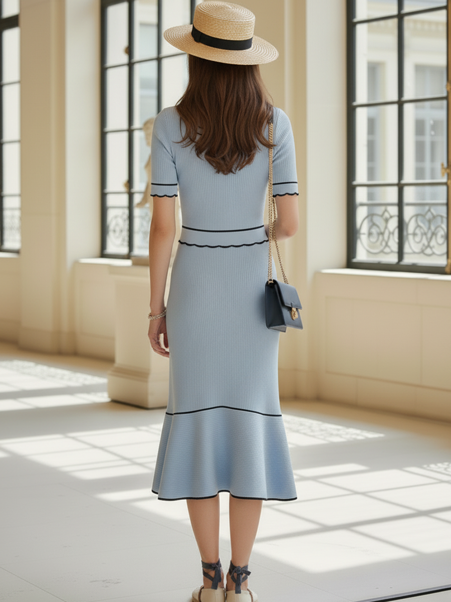 Italian Romantic Cotton Yarn Knitted Short