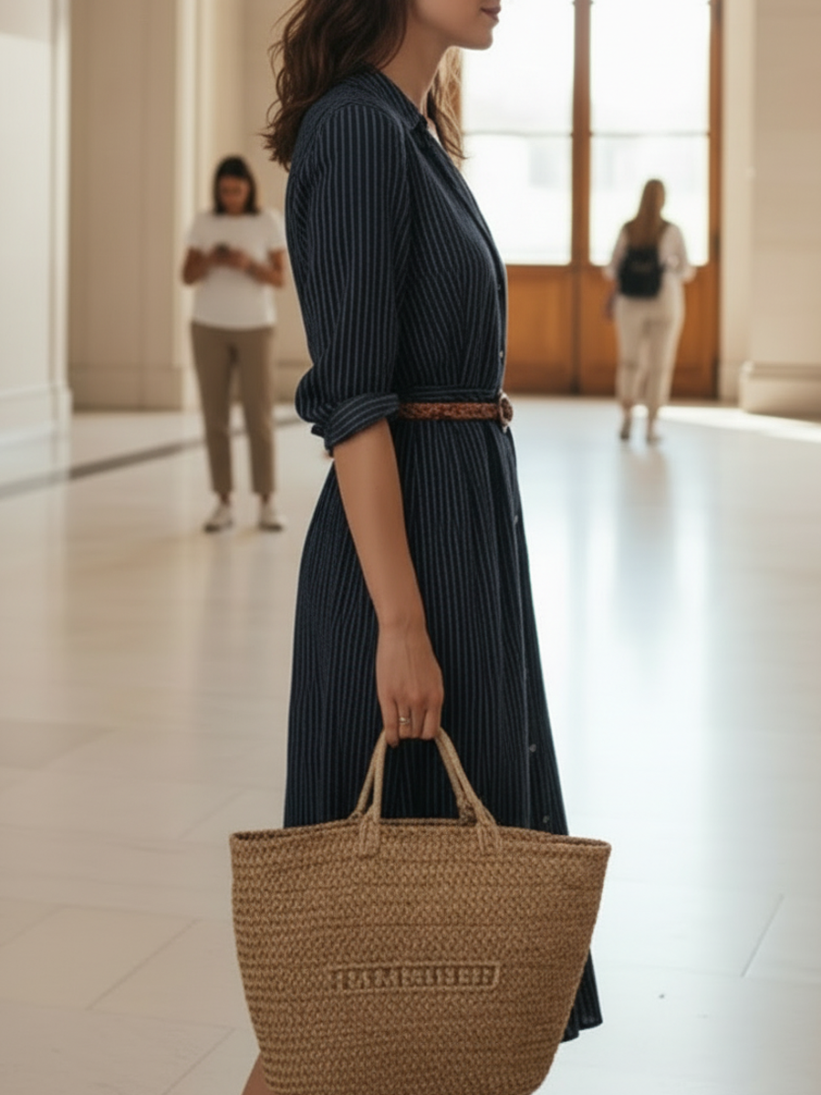 Women's Fashion Casual Cotton Linen Striped