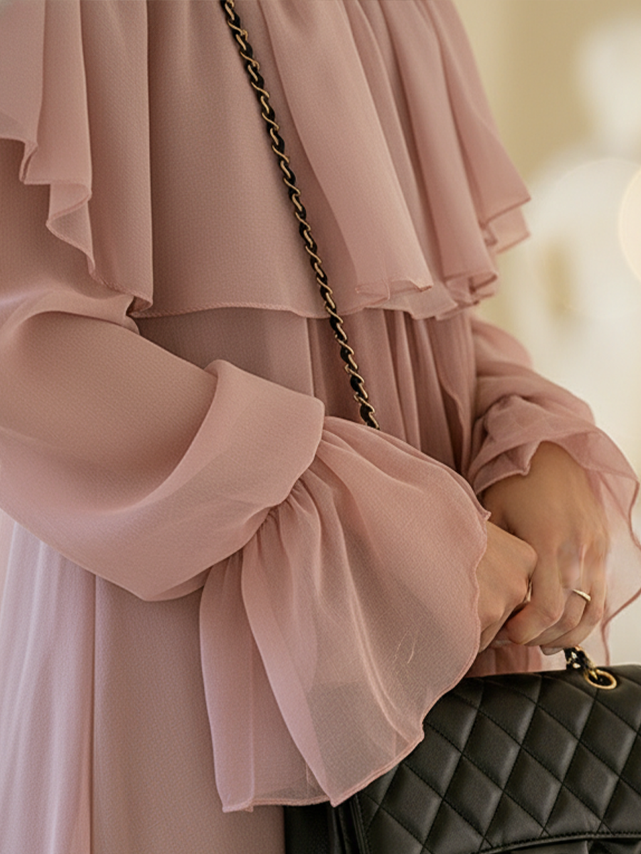 Casual Romantic Off-Shoulder Chiffon