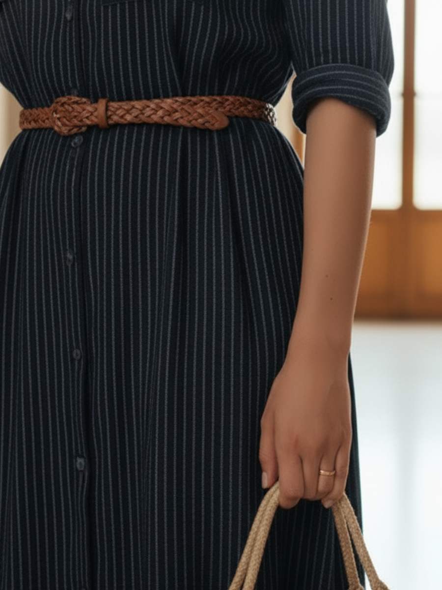 Women's Fashion Casual Cotton Linen Striped