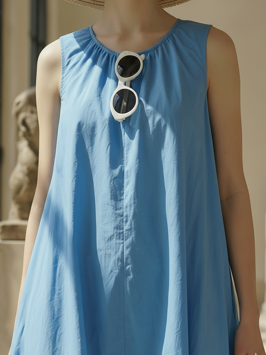 Minimalist Casual Pure Cotton Sleeveless